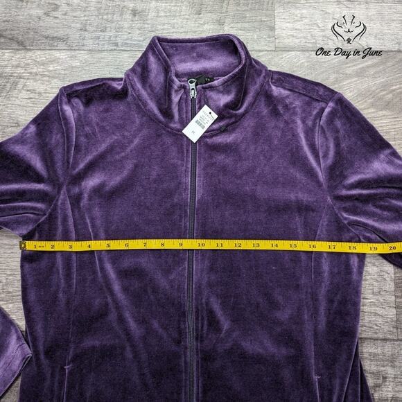 Talbots Velour Zip Front Sweatshirt Size M - Picture 3 of 5